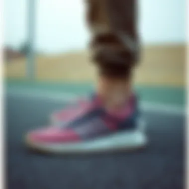 Versatile Adidas Mesh Shoes in Streetwear Stylish Adidas mesh shoes paired with contemporary streetwear, highlighting versatility