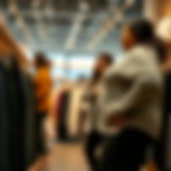 Shopping experience for plus size leggings in a boutique