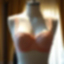 A stylish front closure push up bra displayed elegantly on a mannequin