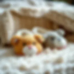 A cozy pair of animal-themed slippers on a plush rug