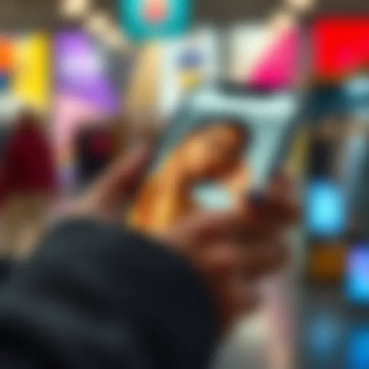 Trendy apparel showcased on a mobile app screen