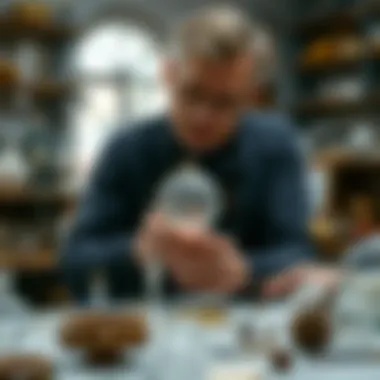 Masterful Craftsmanship in Crystal Art An artisan carefully crafting a crystal ornament in a workshop