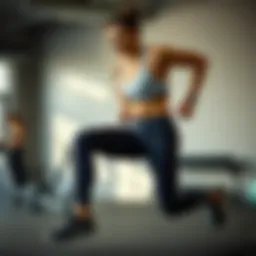 Dynamic athlete wearing stylish athletic knit pants during a workout session