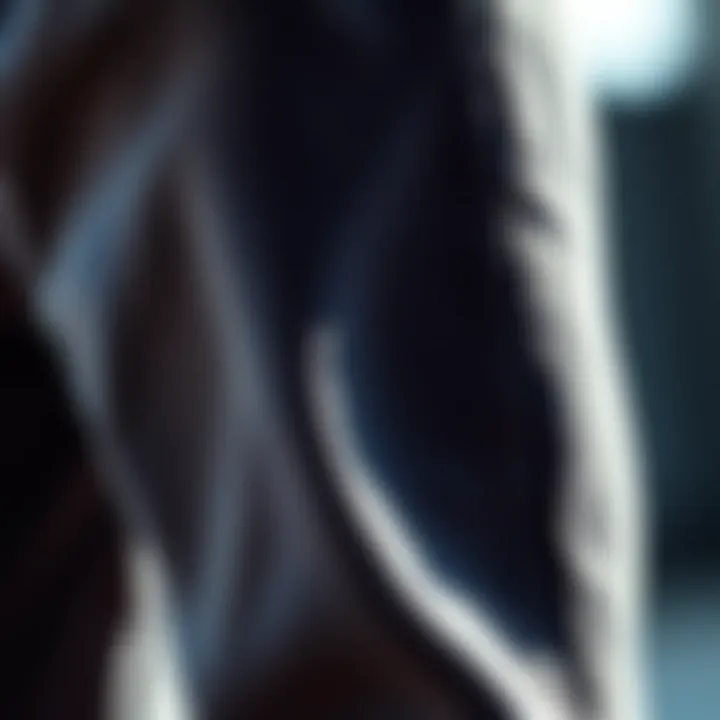 Close-up of high-performance fabric used in athletic knit pants