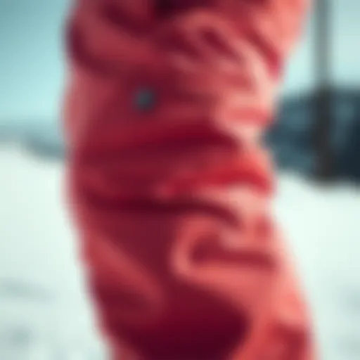 Detailed view of Baleaf snow pants showcasing fabric texture and stitching