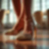 Elegant ballroom dance shoes with a low heel design