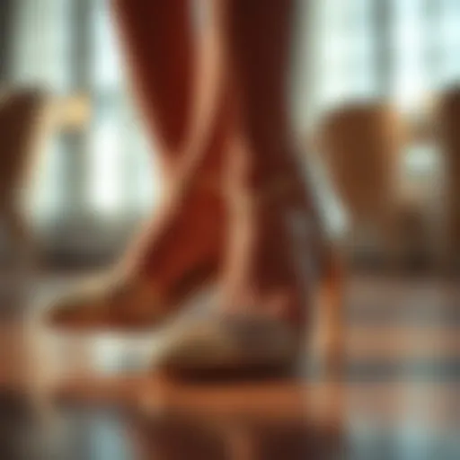 Elegant ballroom dance shoes with a low heel design