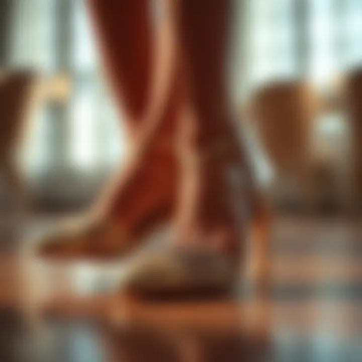 Elegant ballroom dance shoes with a low heel design