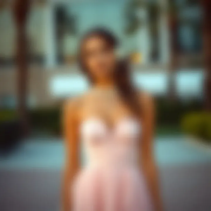 Stylish accessories complementing a bandeau prom dress