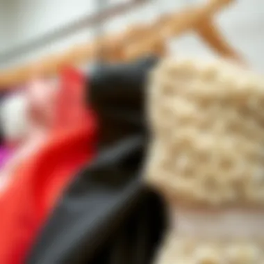 Variety of fabrics suitable for bandeau prom dresses displayed together