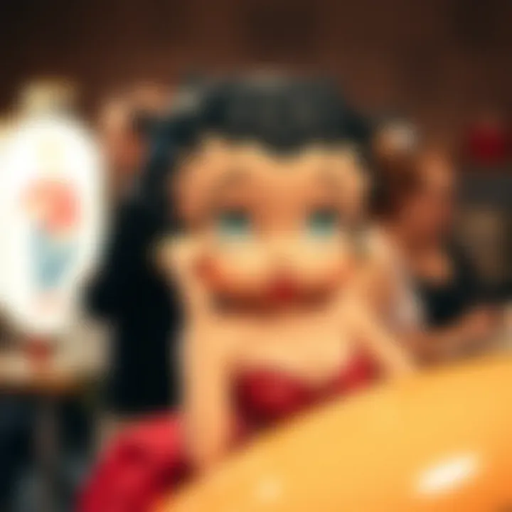 Historical representation of Betty Boop in vintage advertisements