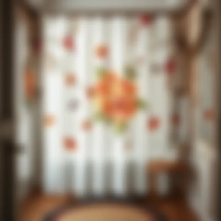 Elegant boho floral shower curtain in a bathroom setting