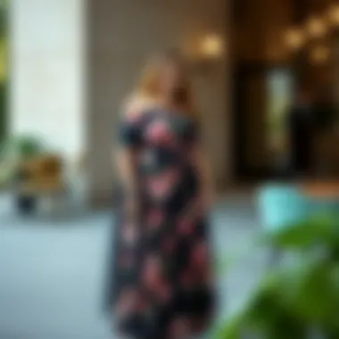 Chic Floral Print Bridesmaid Gown Chic plus-size bridesmaid gown with floral prints