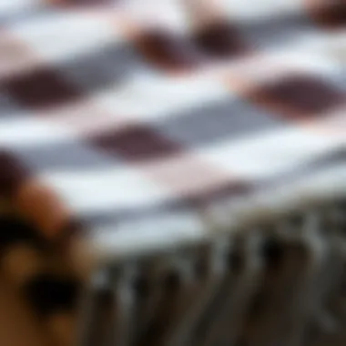 Close-up of buffalo plaid fabric showcasing its texture and pattern