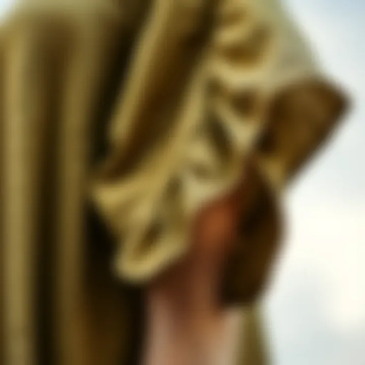 Fabric Texture of Butterfly Sleeve Tunic Close-up of the fabric texture of a butterfly sleeve tunic