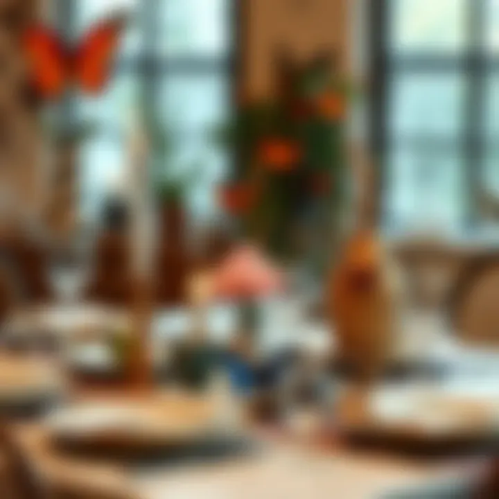 Artistic butterfly motifs incorporated into tableware