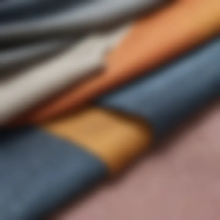 Close-up of fabric swatches highlighting textures suitable for casual tops