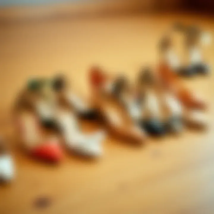 Variety of Chic Heels A variety of chic heels arranged on a wooden surface