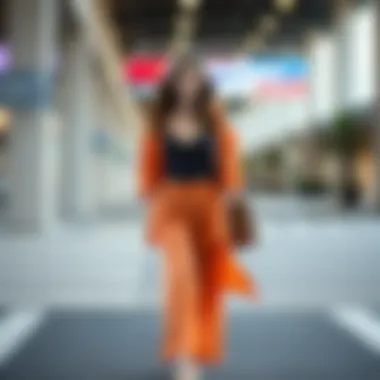 Casual chic look featuring chiffon pants