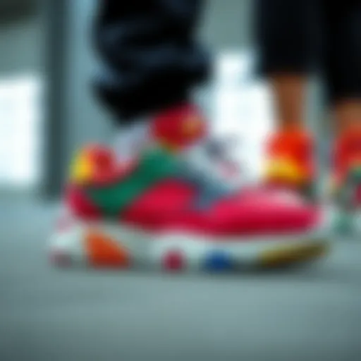 Vibrant colorblock sneaker design showcasing bold combinations.