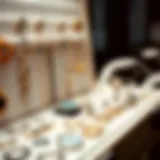 Elegant display of anti tarnish jewelry organizer showcasing intricate designs.