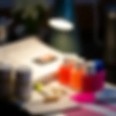 Complete Gel Polish Kit for Home Use A neatly arranged gel polish kit with tools and instructions