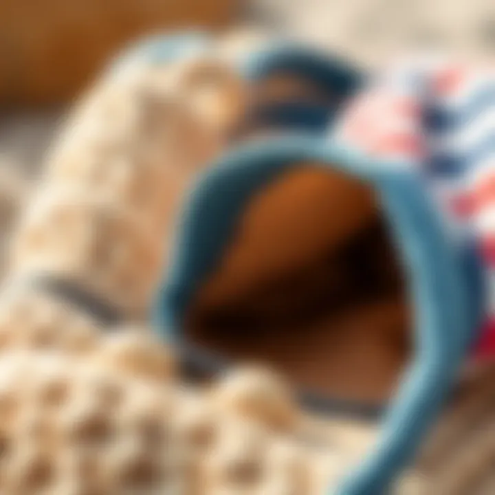 Close-up view of durable materials used in beach bags