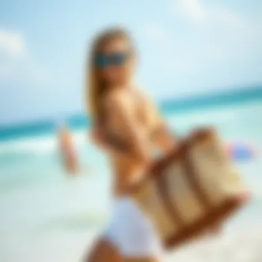 Beachgoer enjoying a hassle-free day with a sand resistant bag