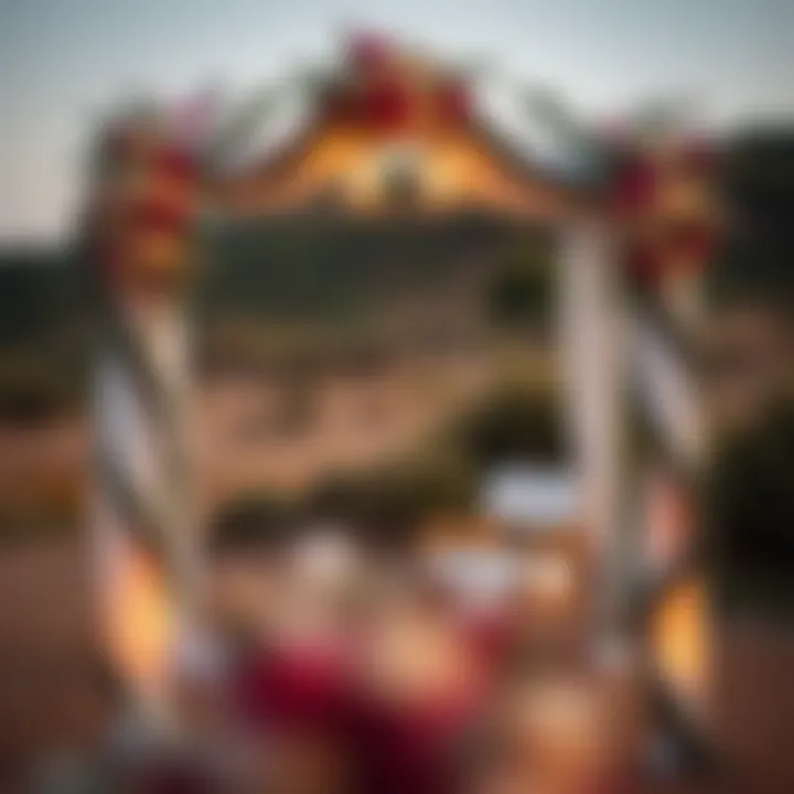 Customized Wedding Arch with Personal Touches Customized wedding arch featuring personalized elements