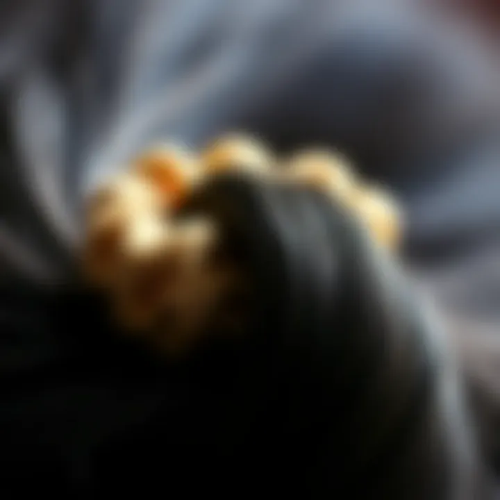 Detailing the Unique Texture of Bubble Hair Ties Close-up of a bubble hair tie showcasing its unique texture and design.