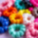 Vibrant Array of Bubble Hair Ties A collection of colorful bubble hair ties arranged elegantly.