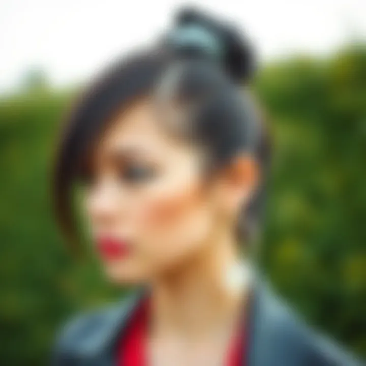 Fashion Forward: Bubble Hair Ties in Use A stylish individual wearing bubble hair ties in a trendy hairstyle.