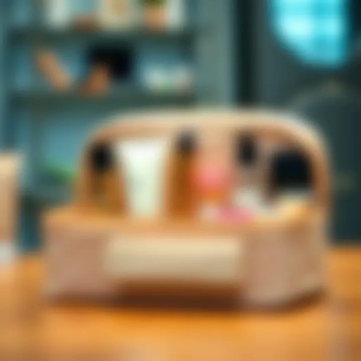 Practical Organization in Beauty Storage Organizational features of a well-designed cosmetic bag, emphasizing practicality