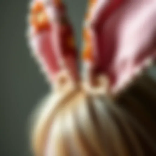 Intricate Embroidery on Bunny Ears Elegant bunny ears showcasing intricate embroidery details