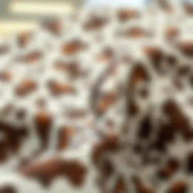 Cow print wrapping paper as a trendy fabric in fashion design