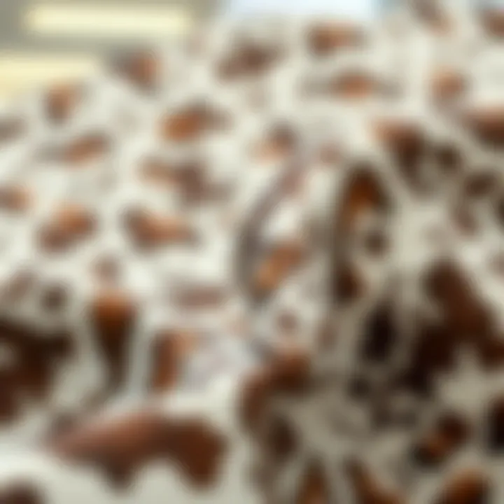 Cow print wrapping paper as a trendy fabric in fashion design