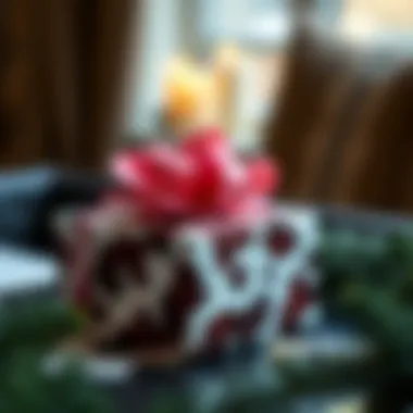 Elegant use of cow print wrapping paper on a gift box