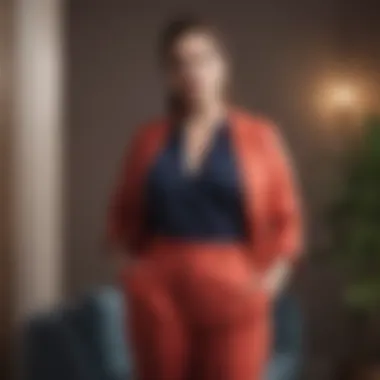 Chic plus-size outfit featuring trendy color combinations