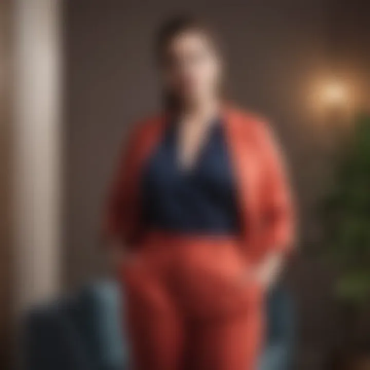 Chic plus-size outfit featuring trendy color combinations