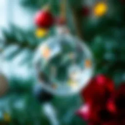 A close-up of a beautifully crafted crystal tree ornament reflecting light