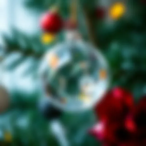 A close-up of a beautifully crafted crystal tree ornament reflecting light