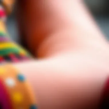 Innovative Materials in Sock Design Close-up of unique fabric textures used in custom sock production