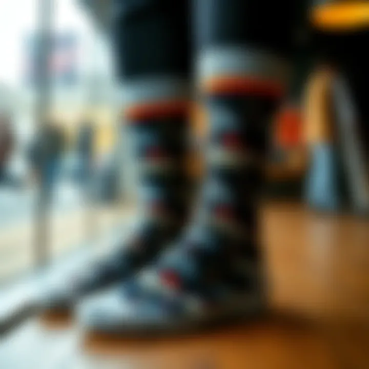 Fashion Meets Individuality Personality-driven custom socks displayed in a fashionable setting