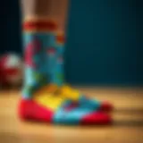 Vibrant custom socks showcasing artistic designs