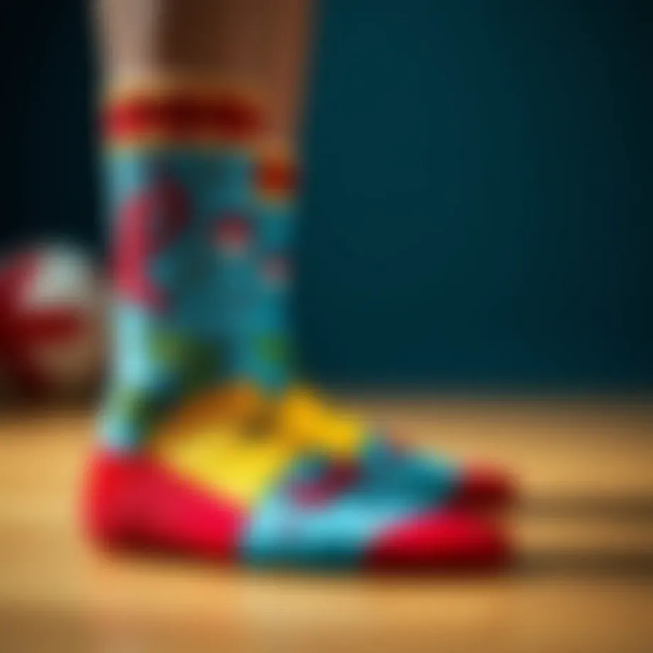 Vibrant custom socks showcasing artistic designs