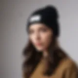 A stylish representation of the Do Not Disturb beanie against a minimalist backdrop