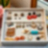 Elegant earring organizer showcasing a variety of earrings in a chic layout
