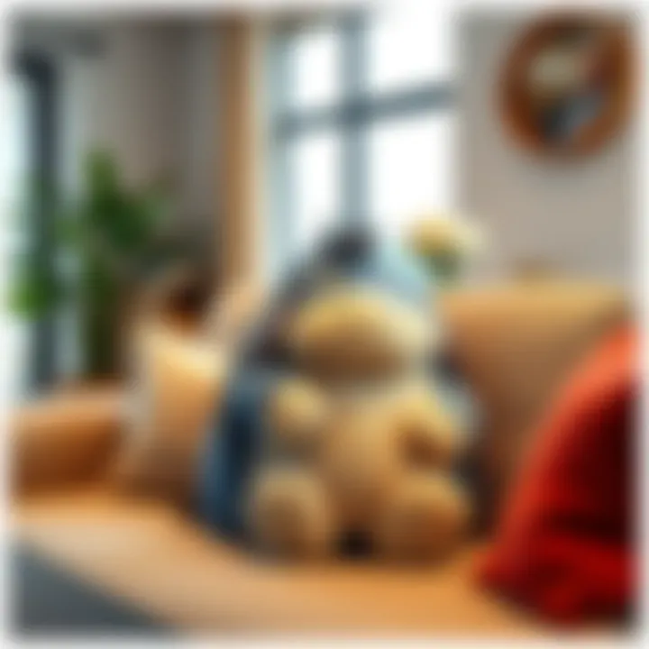 A stylish Eeyore pillow enhancing a modern living space