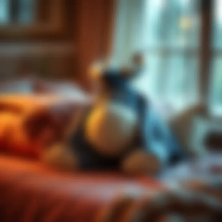 A serene environment featuring the Eeyore pillow as a focal point