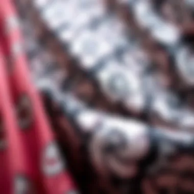 A close-up of elegant fabric patterns used in plus size swimwear